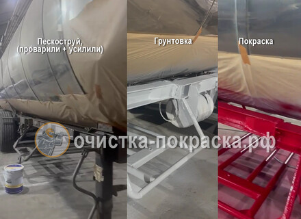 Пескоструй, грунтовка, покраска оси автоцистерны